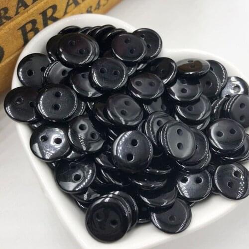 11mm 2 Holes Black Resin Round Buttons Decor Sewing Clothing Sewing Scrapbooking Crafts DIY Accessories Buttons PT267