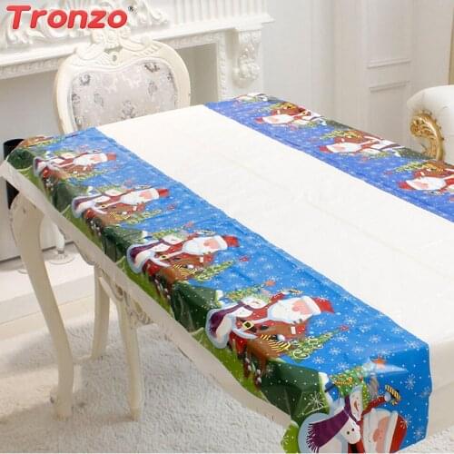 Tronzo Christmas Decorations For Home Disposable Santa Claus Natal Snowman Christmas Tablecloth New Year christmas decorations