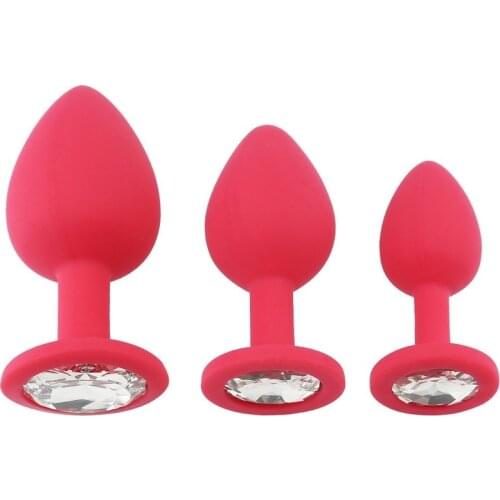100%Silicone Butt Plug Anal Plugs Unisex Sex Stopper 3 Different Size Adult Toys for Men/Women Anal Trainer For Couples SM