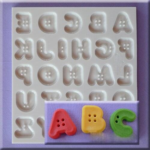 Silicone Mold Fondant Molds Customized Cute Button Font Capital Letters Food Grade Mould Silicone Rubber for Cake Decorations