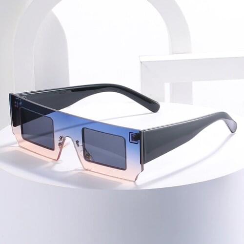 New fashion one-piece lens sunglasses personality contrast color slice box glasses ocean lens UV400 sunglasses women