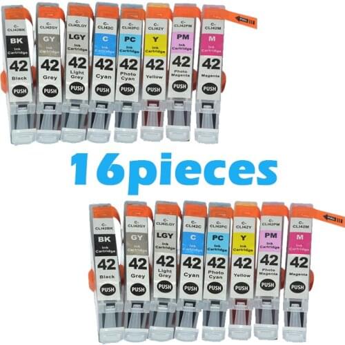 16pcs compatible Ink Cartridge For canon CLI42 CLI 42 CLI-42 For Canon PIXMA Pro-100 100S Printer cartridges Pro-100 100S