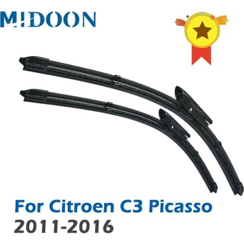 MIDOON Wiper Front Wiper Blades For Citroen C3 Picasso 2011 - 2016 Windshield Windscreen Front Window 24"+16"