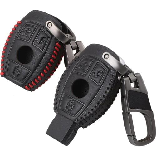 Genuine Leather Car Key Bag Case Cover Key Holder For Mercedes Benz AMG W203 W210 W211 W124 W202 W204 W205 C B S GLE CLA E Class