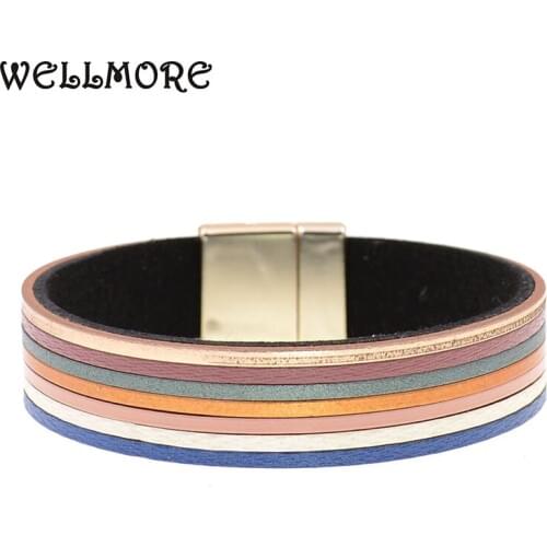 WELLMORE bohemia bracelets for women leather bracelets fashion jewelry wholesale drop shipping