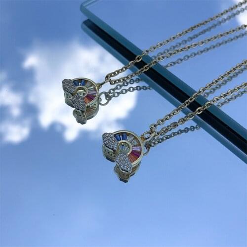 New Fashion Zircon Rainbow Luxury Choker Necklace For Women Jewelry Multicolor Brand Original Jewelry