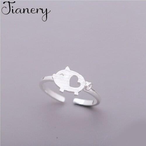 JIANERY Punk Personality Pig Rings For Women Wedding Jewelry Adjustable Antique Finger Ring Anillos