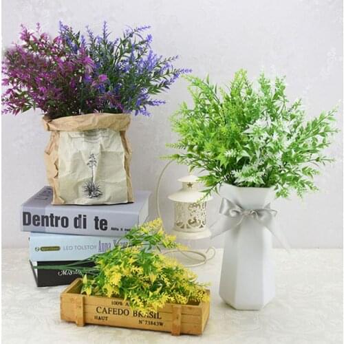 1 Branch Artificial Plant Office Desk Ornaments Plastic Bushes Decoration Wedding Party Decor Home Garden Faux Plant Decorations