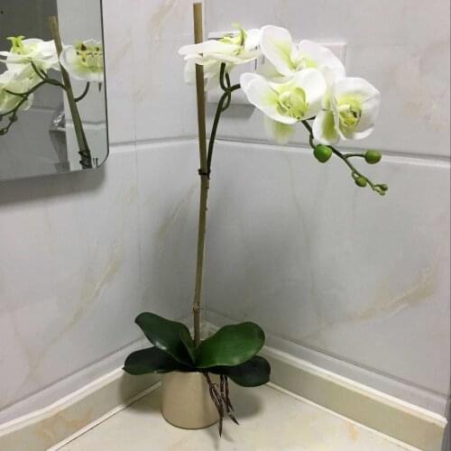 1 orchid flower arrangement high quality hand feel artificial orchid arrangement real touch home decoration bathroom flower