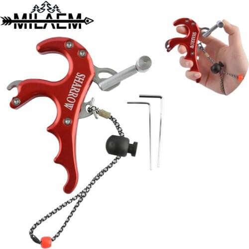 1 PC Archery Bow Release Aid for Compound Bow 4 Finger Aluminum Alloy Bow Release Bow and Arrow Shooting Hunting Accessories