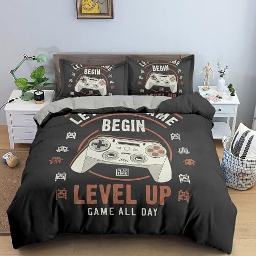 New Gamer Gamepad Duvet Cover With Pillowcase 3d Game Bedding Set Cartoon Bed Linen Set For Adult Kids 2/3pcs