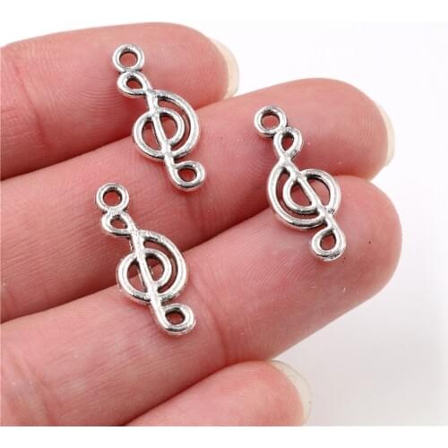 20x8mm 40pcs Antique Silver Plated Music Handmade Charms Pendant:DIY for bracelet necklace-Q4-46