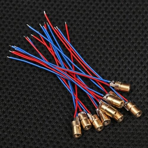 3/5/10PCS Laser Diode 650nm 6mm 3/5V 5 million watt Continuous Output Adjustable Laser Dot Diode Module Red Copper Head