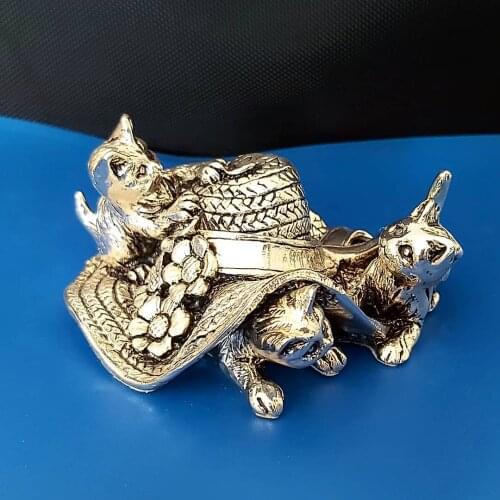 925 Sterling Silver Plated CATS IN HAT