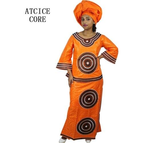 AFRICAN DRESSES FOR WOMEN BAZIN RICHE AFRICAN MATERIAL EMBROIDERY DESIGN DRESS DP192
