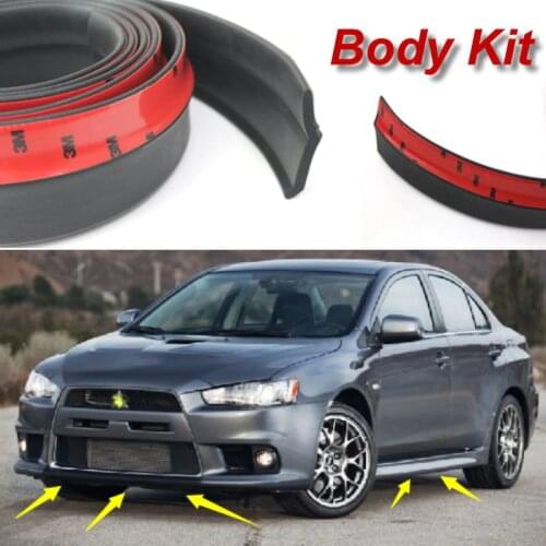 Bumper Spoilers Lip For Mitsubishi Lancer Evolution LanEvo Evo Car Tuning Body Chassis Side Protection / Anti-Collision Stickers