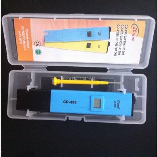 Digital pocket size ec meter, pen conductivity meter cd-303, 10-1999 us/cm