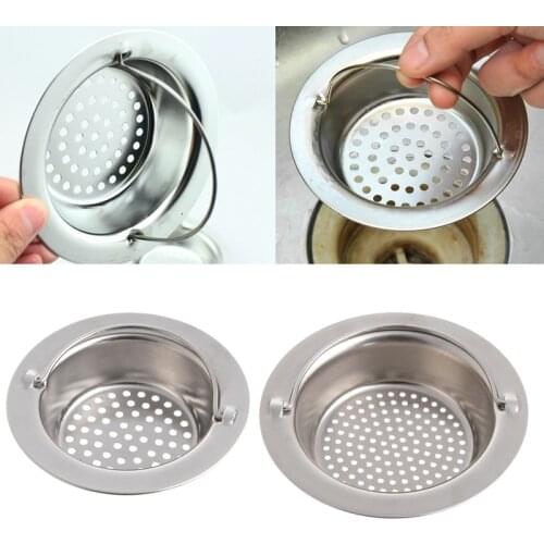 Kitchen Sink Strainer Waste Plug Drain Stopper Filter Basket Stainless Steel 9cm