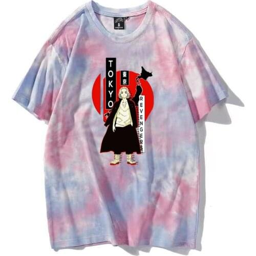 Tokyo Revengers Print T-Shirt Harajuku Anime Funny Mikey Sano Manjiro T-shirt Hip Hop Tops Tees Summer Casual Tie Dye T-shirt