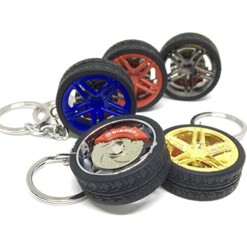 Wheel Keychain Pendant Car Brake Tire Key Ring High-grade Metal Waist Hanging