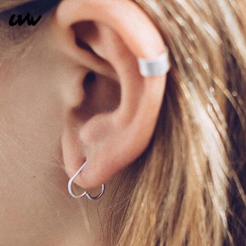 2PCS 2020 fashion Ear Cuffs Gold Heart Ear Cuff Clip Earrings for women Climbers Piercing Cartilage Earring Nariz Body Jewelry