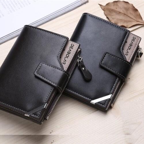 Spot European and American style mens long wallet business multi-function multi-card wallet three-fold wallet fashion wallet