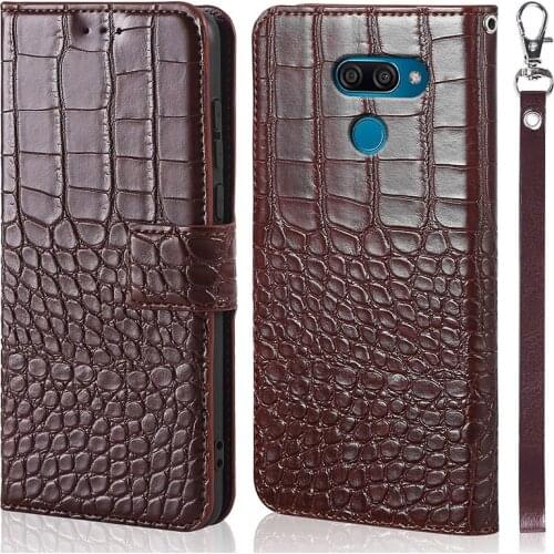 Crocodile texture Leather Case For LG K50 Q60 Magnetic Crocodile texture cover silicone soft funda For LG K50 wallet style cover
