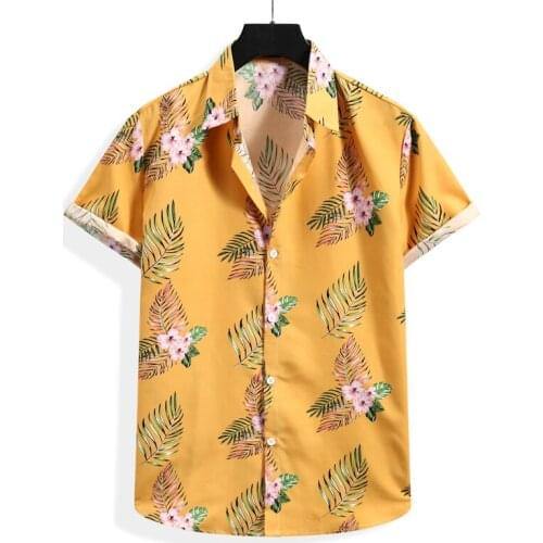Fashion Floral Print Hawaiian Aloha Shirt Men 2021 Summer New Short Sleeve Beach Shirt Mens Harajuku Casual Shirts Male Clothing