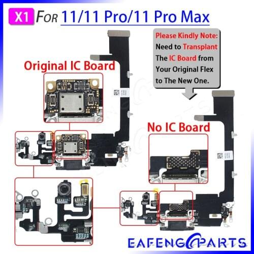 USB Charging Module Port For iPhone 11 11pro Max Dock Charger Flex Connector With Microphone IC Board Ribbon Replacement