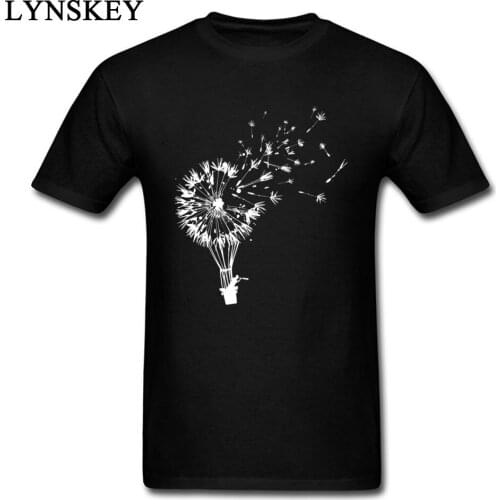 2017 Top Selling T Shirt Dandelion Going Where The Wind Blows Art Design Tees For Men Cotton Black Tshirt