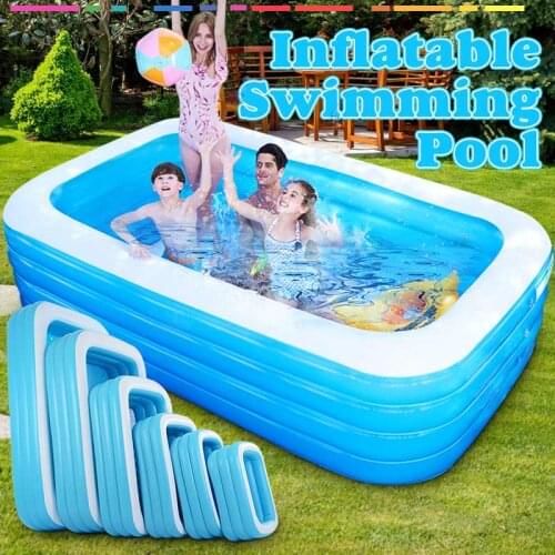 1.1m/1.3m/ 1.5m/1.96m/2.62m/3.05m Inflatable Swimming Pool Adults Kids Pool Bathing Tub Outdoor Indoor Swimming Pool