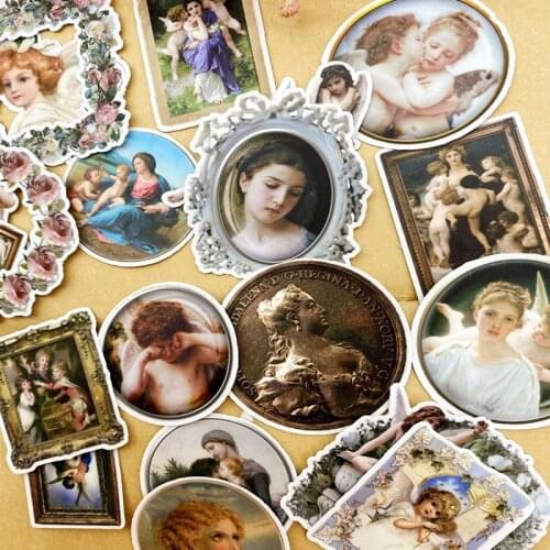 23pcs / bag vintage stickers angel baby series scrapbooking albumjournal project happy planner decoration stickers
