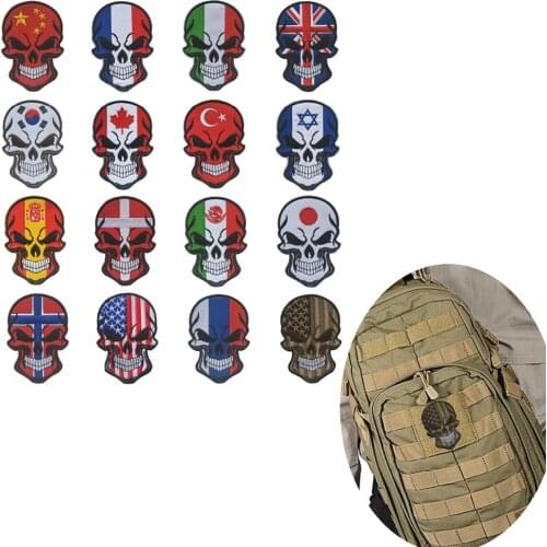 SPAIN RUSSIA USA Israel canada patch Spanish UK National Flag Tactical Military SKULL FLAG Patch badges Applique