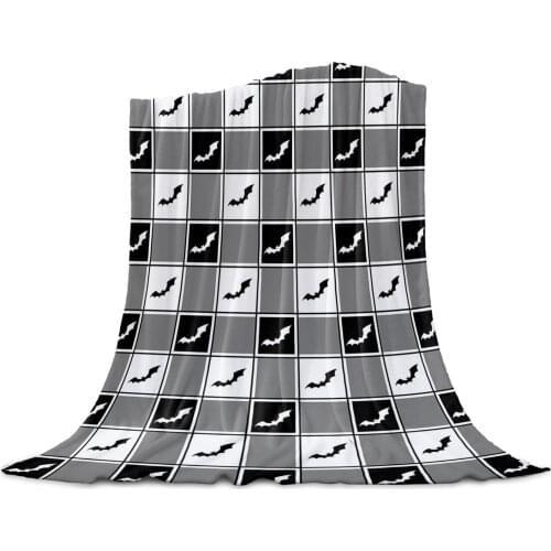 Living Room Sofa Blanket Plaid Bat Gray Retro Children Soft Throw Blanket Travel Airplane Hotel Portable Air Conditioning Quilt