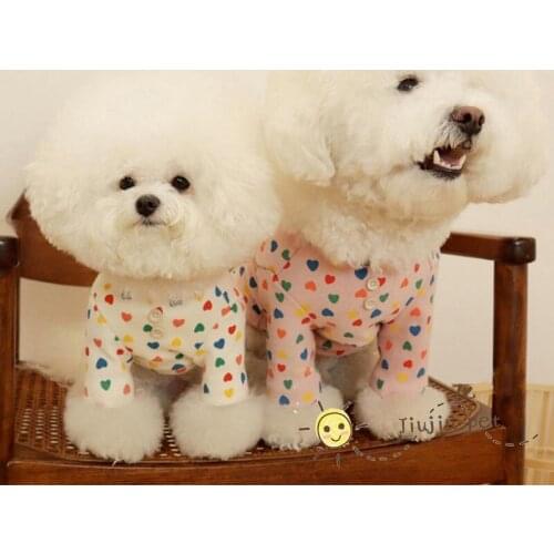 Pet Dog Clothes Spring Love Cute Dogs T-shirt Basic Bottoming Shirt For Puppy Breathable Dog Shirt Chihuahua Yorkshire Costume