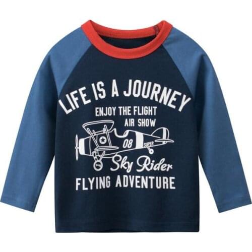 Autumn Pure Cotton Boutique Clothing Boy Long Sleeve T Shirts Baby Printed T-Shirt