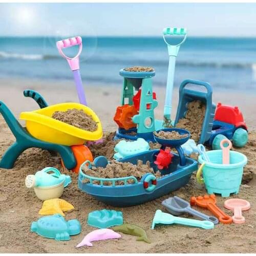 Beach Toys For Kids Play Water Toys Sand Box Set Kit Sand Table Sand Bucket Summer Toys for Beach Play Sand Water Game Play Cart