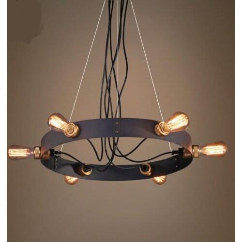 Industrial wind Pendant Lights creative fishing line black theme restaurant living room bedroom coffee shop lamps LU8018