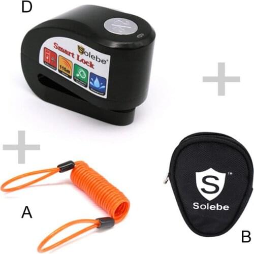 Anti-theft Motorcycle Motorbike Chain Lock Scooter Waterproof Brake Disc Pouch Wheel Security Lock Disc Brake With Alarm