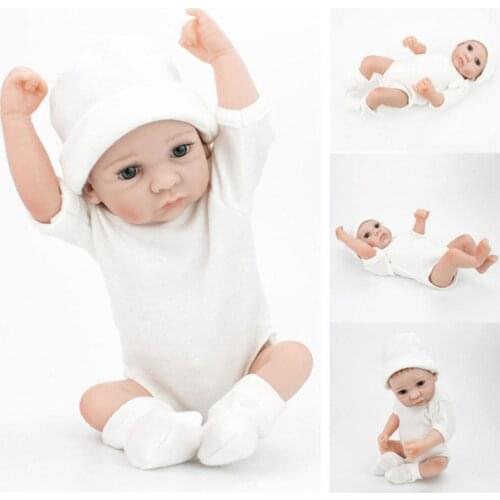 2 kinds of white 28CM realistic newborn silicone For children newborn gift toys vinyl baby doll baby rebirth education E4E7