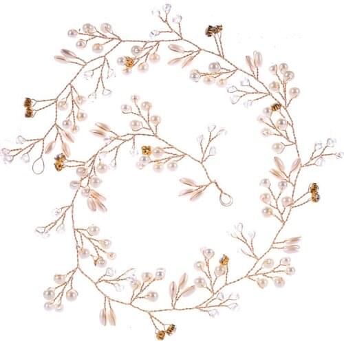 Western Wedding Jewelry Headdress Bride Handmade Top Wedding Hair Accessories Crown Floral Crystal Pearl Hair Ornaments