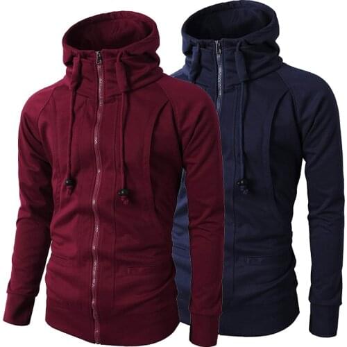 Autumn Winter Hoodies Men 2020 New Casual Slim Solid Mens Sweatshirt Hoody Full Sleeve Zipper Oversized Hoodie Men Sweatshirts