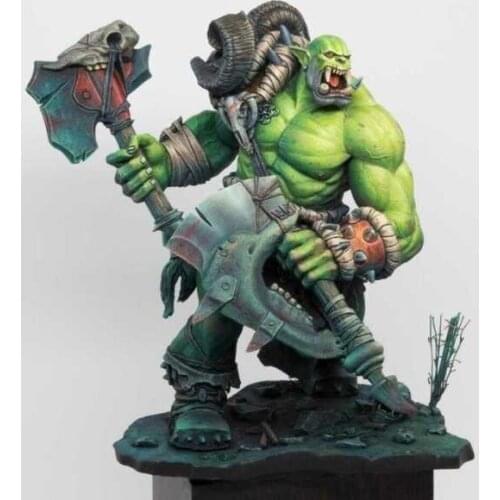 Unassambled 1/24 75MM ancient Orc Templar with big base 75MM Resin figure miniature model kits Unpainted