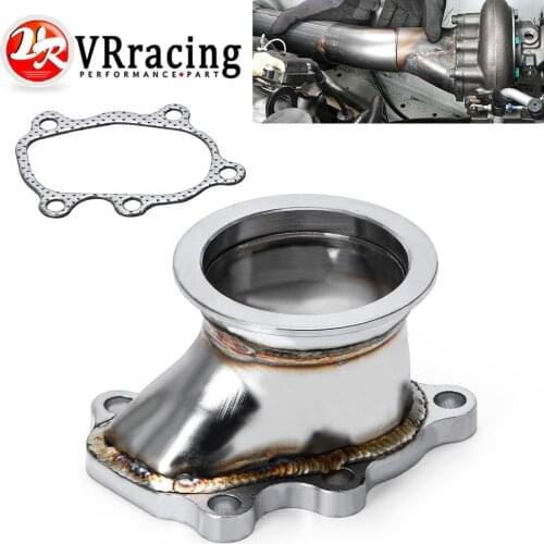 VR RACING- Stainless Steel Adapter for T25 T28 GT25 GT28 2.5" 63mm V-band Clamp Flange Turbo Down Pipe Adapter VR4833