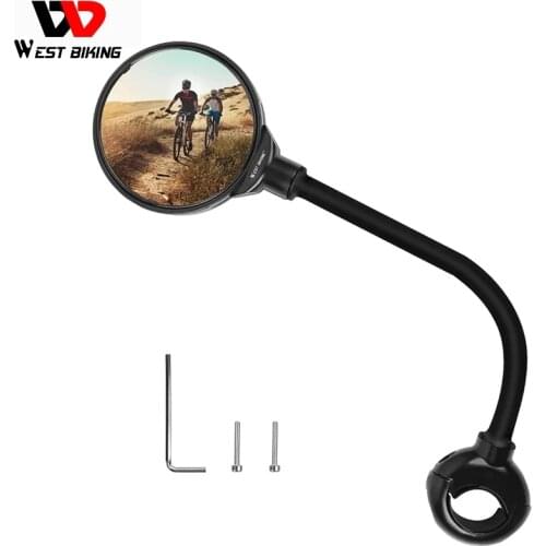 WEST BIKING Bike Rearview Mirror Road Mountain Bicycle Handlebar Wide Angle Rear View Mirror Motocycle Cycling Accessories 1pcs