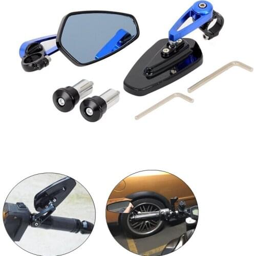 7/8" 22mm Rear Mirror Motorcycle Handle Bar End Side Rear view Side Mirrors Universal CNC 22mm Motor Review Mirror for harley