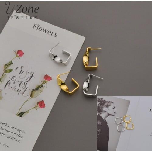 2021 New Trendy Stainless Steel Twisted and Suqare Two Styles Sliver Gold Stud Earrings for Women Jewelry Party Birthday Gift