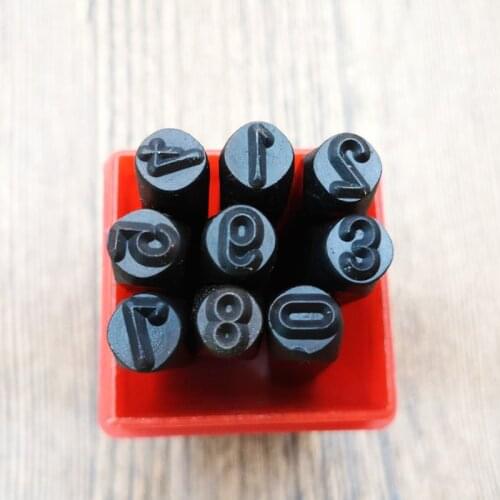 0-8 Numbers 9pcs/set Punch Leather Punching Hand Leather DIY Tool and Carving Seal 6MM Carbon Steel