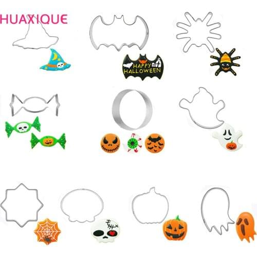 1PC DIY Halloween Cookie Mold Bat Ghost Cookie Cutter Cake Decorating Fondant Cutters Tool Cookies Biscoito Mold Baking Tool