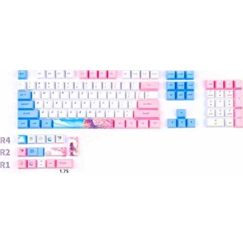 116 Keys Sakura Tree Love Keycaps PBT Dye Sub Thick Keyset OEM Profile For Mechanical Keyboard RK61 Gans 60 64 87 96 98 104 108
